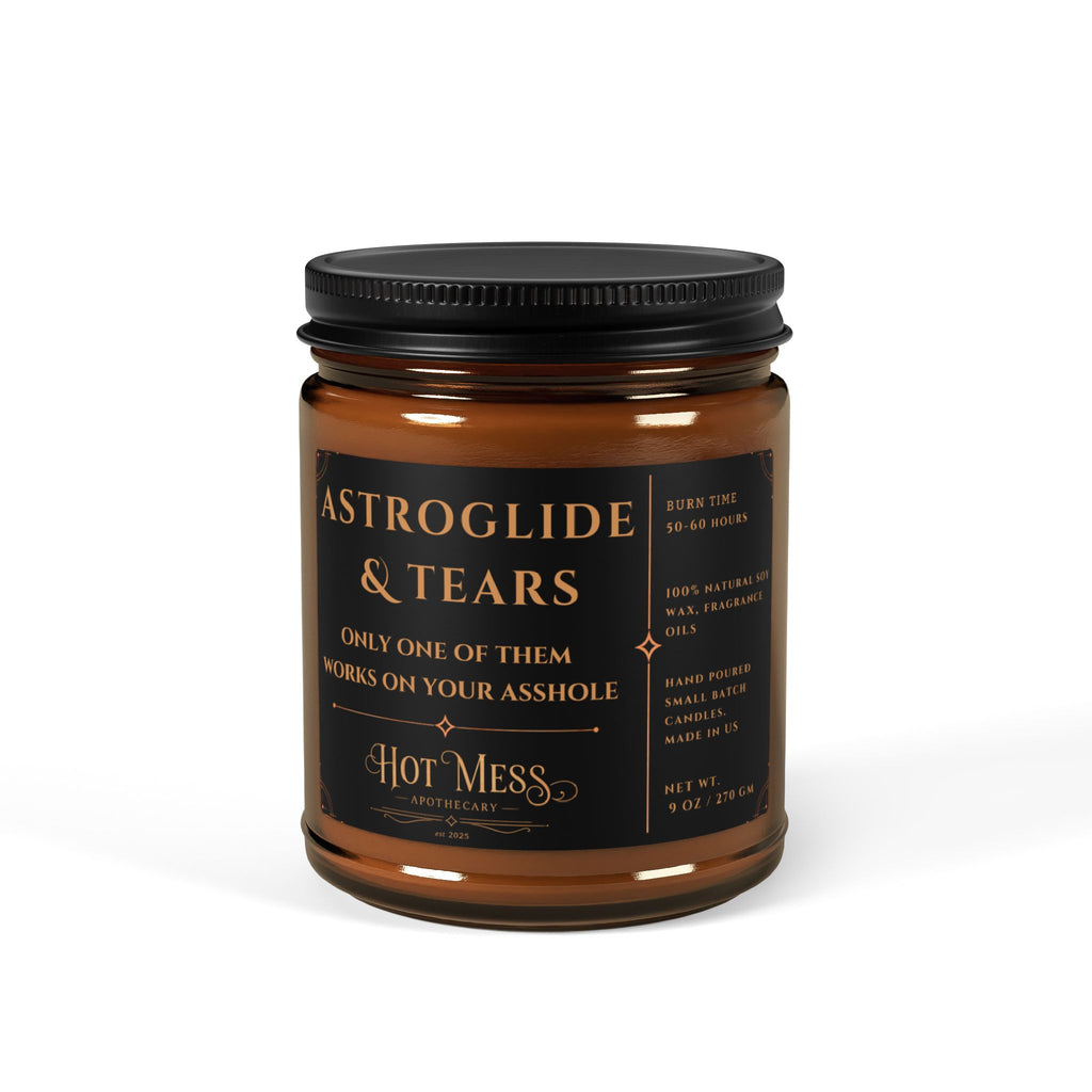 Astroglide & Tears Candle Scented Soy Candle | Amber Jar