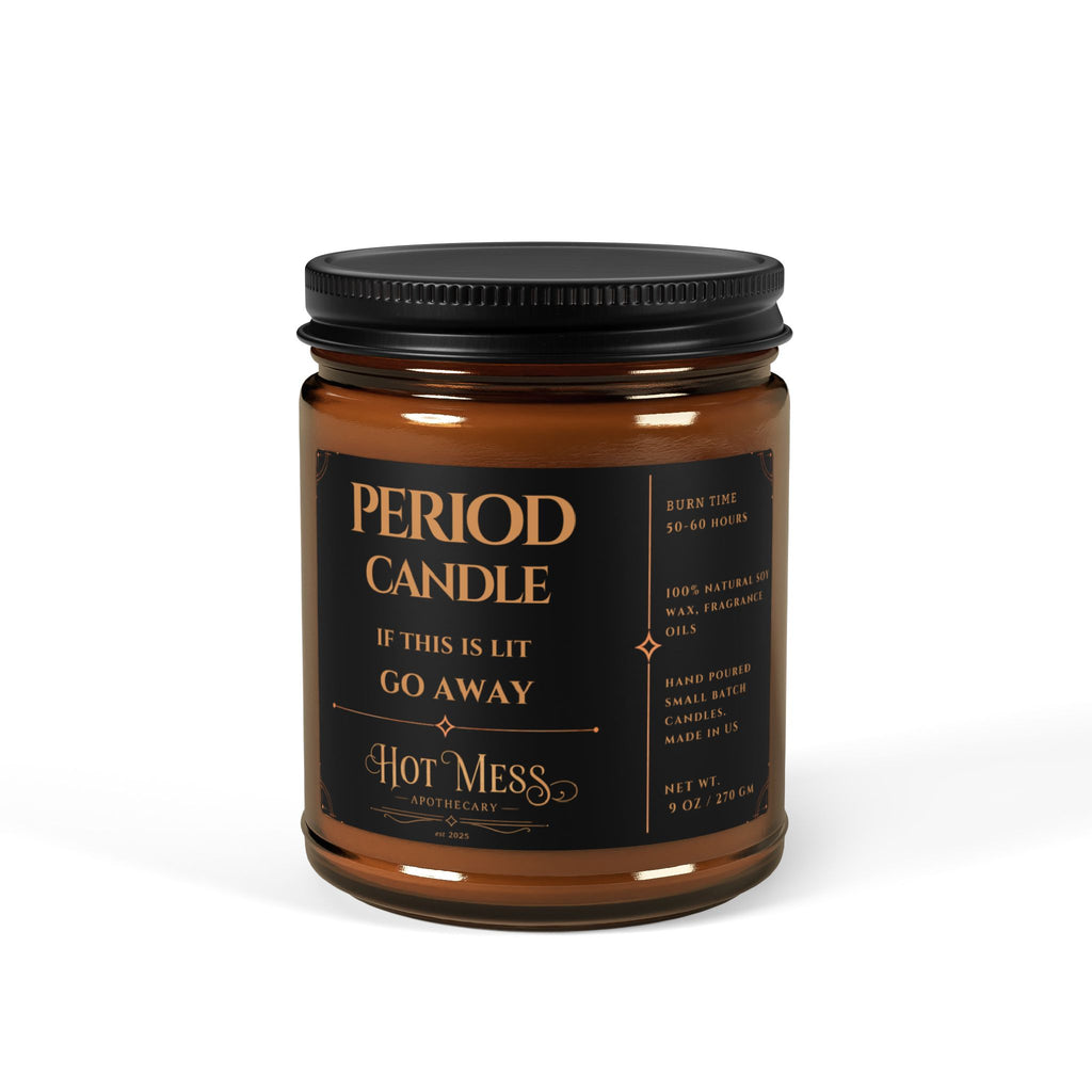 Period Candle Amber Jar, Menstrual Humor, Scented
