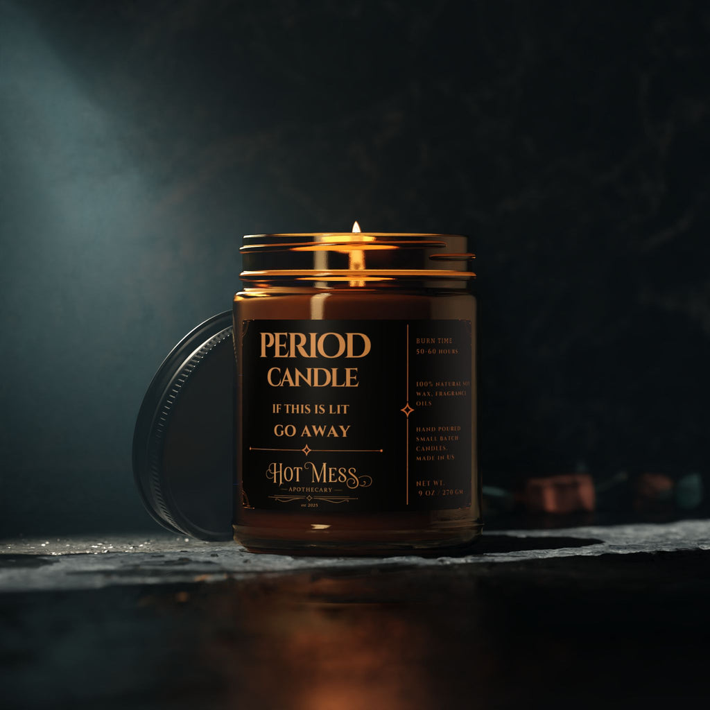Period Candle Amber Jar, Menstrual Humor, Scented